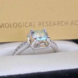 New‎ MOISSANITE Certified 1 CT Fantasy Blue Ring Size 6